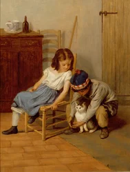 Mit Kätzchen spielen